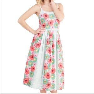 Floral midi tea dress